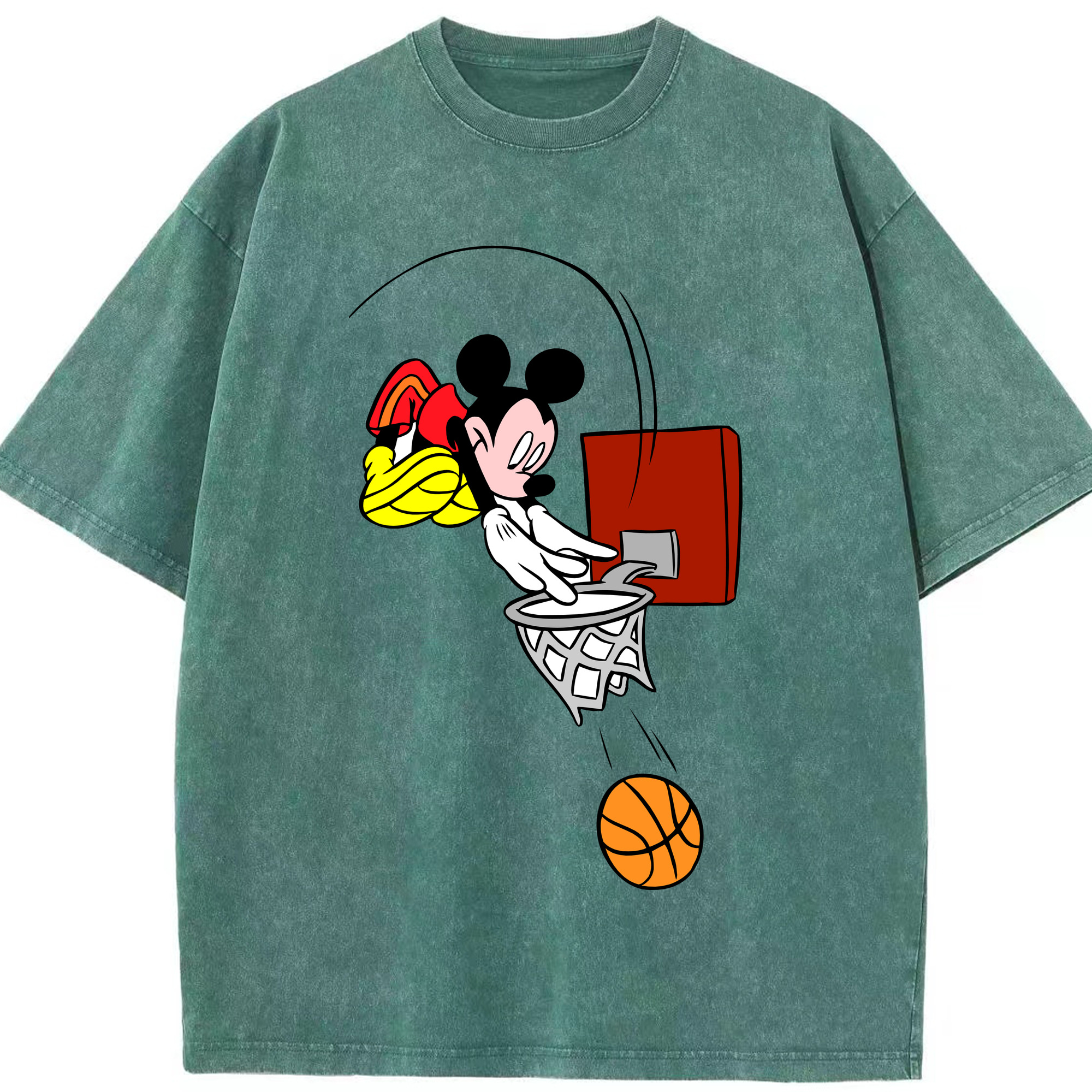 （画像用） ミッキーマウス Mickey Mouse 綿100% ヴィンテージ風 半袖Tシャツ（フロントプリント）